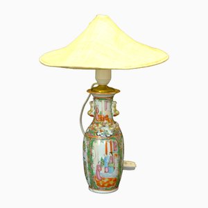 Lampe de Bureau Rose Cantonaise en Porcelaine