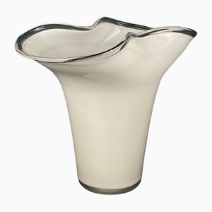 Weiße Vase aus Muranoglas, Italien, 1970er
