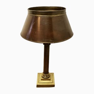 French Brass Single Column Table Lamp