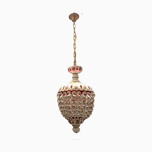Lámpara colgante veneciana de cristal de Murano, años 60