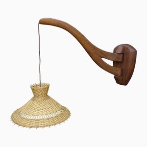 Lampada da parete in teak massiccio, Danimarca, anni '60