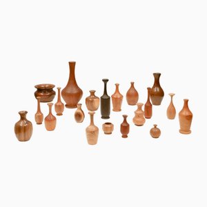 Wood Turned Miniature Vases, 1950s, Set of 20