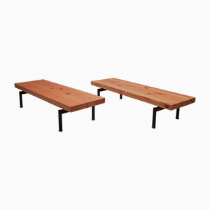 Set of Scandinavian Minimalistic Pine Benches, 1960s