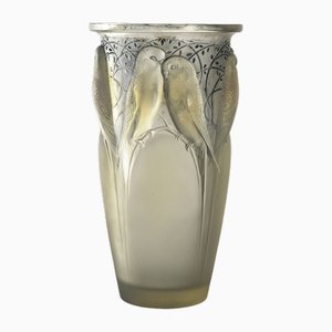 Jarrón Ceylon de vidrio opalescente de René Lalique, años 30