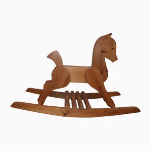 Cavallo a dondolo in legno di pino, Scandinavia, anni '60