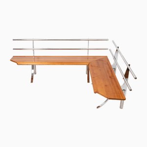 Banc d'Angle Postmoderne en Bois, 1980s