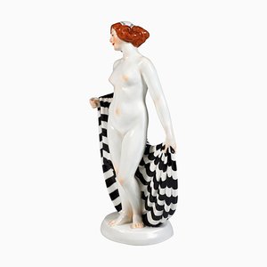 Art Nouveau Meissen Figurine Girl with Shawl attributed to Theodor Eichler, Germany, 1913
