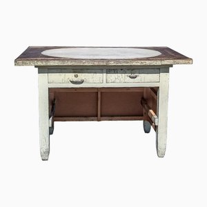 Worktable or Desk with Stone Top, Bottega, Italy, 1800s