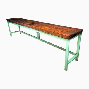 Industrial Sidetable with Green Frame
