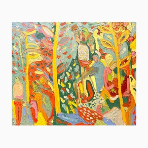 Paul Wadsworth, jardín de los amantes, pintura al óleo grande, 2023