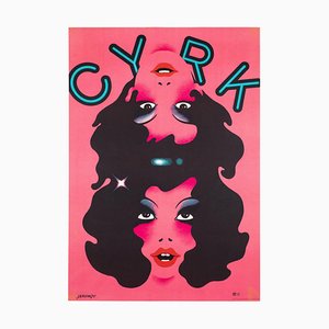 Cyrk Circus Conjoined Girls Poster attributed to Witold Janowski, Poland, 1974