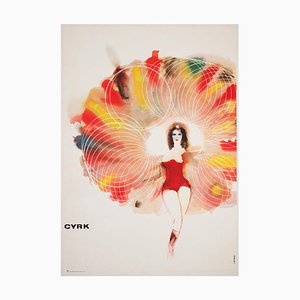 Poster Cyrk Circus Female Juggler par Maciej Urbaniec, Pologne, 1968