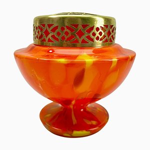 Vaso Pique Fleurs multicolore con griglia, anni '30