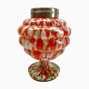 Mehrfarbige Pique Fleurs Vase mit Gitter, 1930er