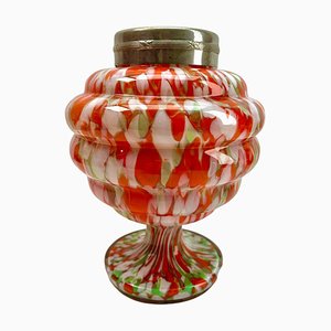 Vaso Pique Fleurs multicolore con griglia, anni '30