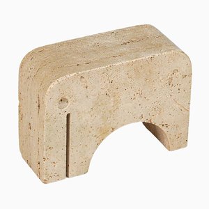 Travertine Elephant Sculpture / Bookend attributed to Fratelli Mannelli, Italy, 1970s
