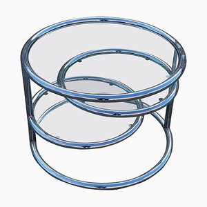 Italienischer Vintage Couchtisch aus Chrom & Glas von Milo Baughman, 1974