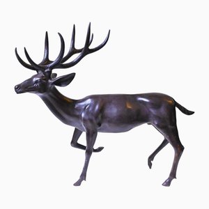 Statua da giardino cervo in bronzo