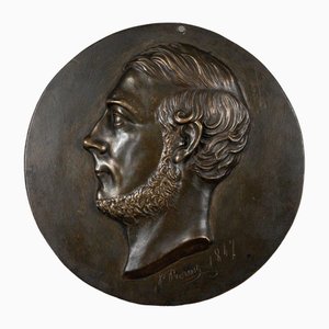 Bronze Medallion of Mans Profile, 1847