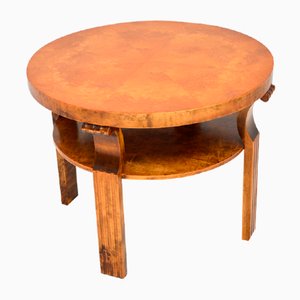 Table Basse Art Déco Scandinave en Bouleau Satiné, 1920s