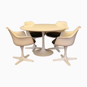 Table de Salle à Manger Tulipe avec Chaises par Maurice Burke, 1960s, Set de 5