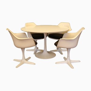 Tulip Dining Table with Chairs by Maurice Burke, 1960s, Set of 5