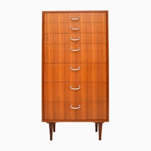 Vintage Walnut Tallboy Chest of Drawers from Meredew, 1960s