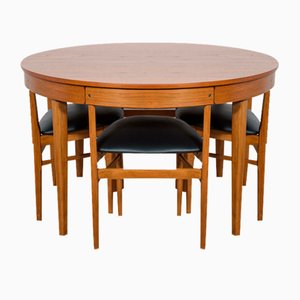Tavolo da pranzo rotondo allungabile Mid-Century con sedie di McIntosh, anni '60, set di 5