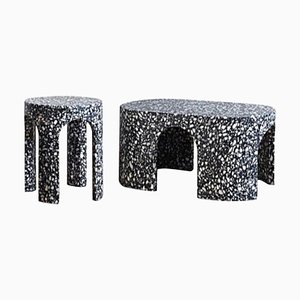 Loggia Terrazzo Side and Coffee Tables, Set of 2
