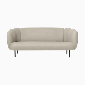 Caper Three-Seater with Stitches Pearl Grey by Warm Nordic