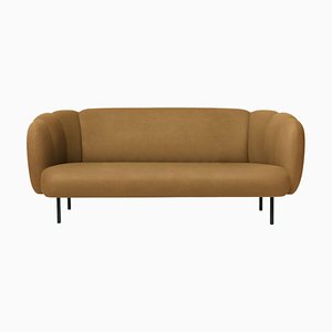 Caper 3 Seater Sofa in Olive with Stitches by Warm Nordic