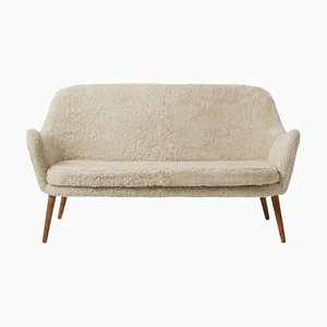 Dwell Two-Seater Sofa in Sheepskin Moonlight by Warm Nordic