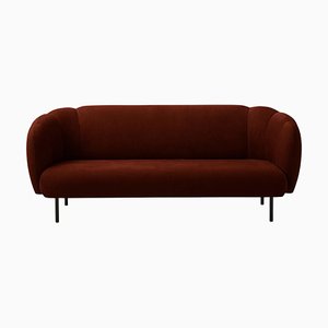 Caper 3 Seater Sofa in Nabuk Terra with Stitches by Warm Nordic