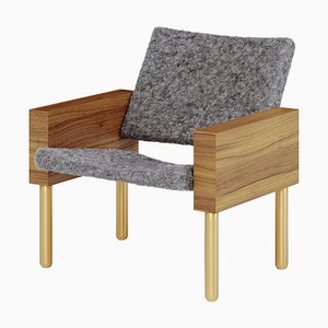 Natural Walnut Block Armchair by Jonas Lutz