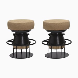 Tabourets Bas Tembo Noirs par Note Design Studio, Set de 2