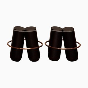 Schwarze Bolt Hocker von Note Design Studio, 2er Set