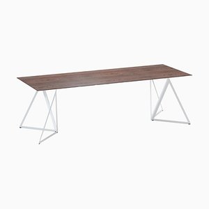 Steel Stand Table 240 in Walnut by Sebastian Scherer