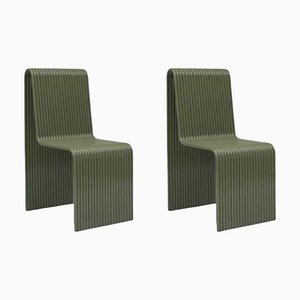 Ribbon Chair in Green by Laun, Set of 2