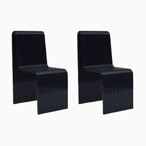 Ribbon Chair in Black by Laun, Set of 2