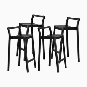 Tabouret Halikko avec Dossier Noir par Made by Choice, Set de 4