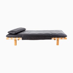 Pallet Black Leather Nature Day Bed by Pulpo