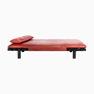 Pallet Terracotta Leather Black Daybed by Pulpo
