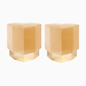 Set of Mustard Queen Heart Stools by Royal Stranger