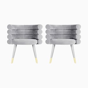 Grey Marshmallow Dining Chairs by Royal Stranger, Set of 2