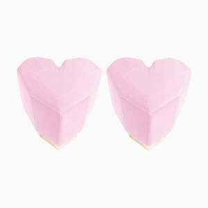Light Pink Queen Heart Stools by Royal Stranger, Set of 2