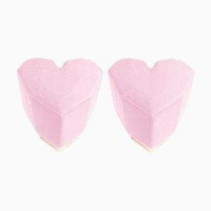 Set of Light Pink Queen Heart Stools by Royal Stranger