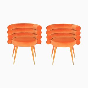 Orange Marshmallow Dining Chairs by Royal Stranger, Set of 2