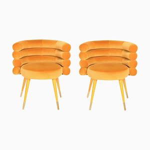 Set of Mustard Marshmallow Dining Chairs by Royal Stranger