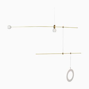 Brass Sculpted Pi Light Suspension by Periclis Frementitis