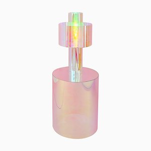 Miami Pink Floating Table Lamp and Tube Side Table by Brajak Vitberg, Set of 2